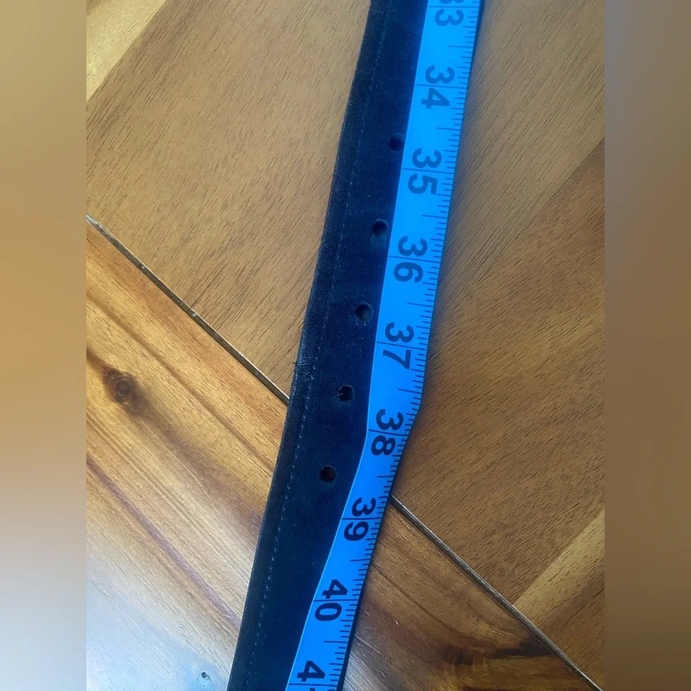Salvatore Ferragamo Navy Blue Suede Belt Classic Design